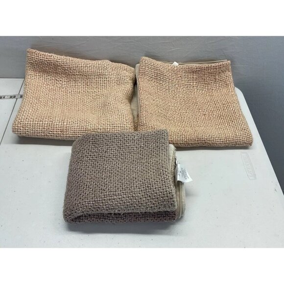 3 pc Pottery Barn Faye‎ Linen Textured Pillow Cover in Ivory  20" x 20", lumbar - Picture 1 of 16